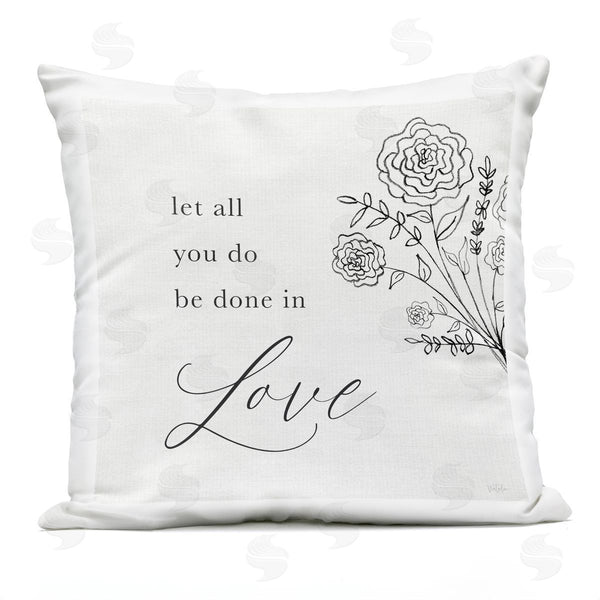 Stupell Industries Natalie Carpentieri | Floral Love Sentiment Printed Throw Pillow