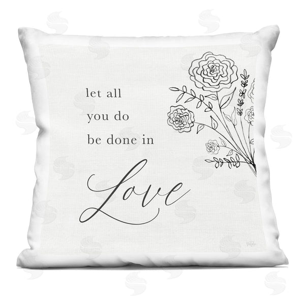 stupell industries Natalie Carpentieri | Floral Love Sentiment Printed Throw Pillow