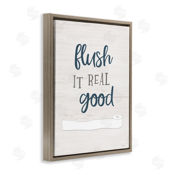 Stupell Industries Natalie Carpentieri | Flush It Real Good Bathroom Toilet Paper Humor Wall Art
