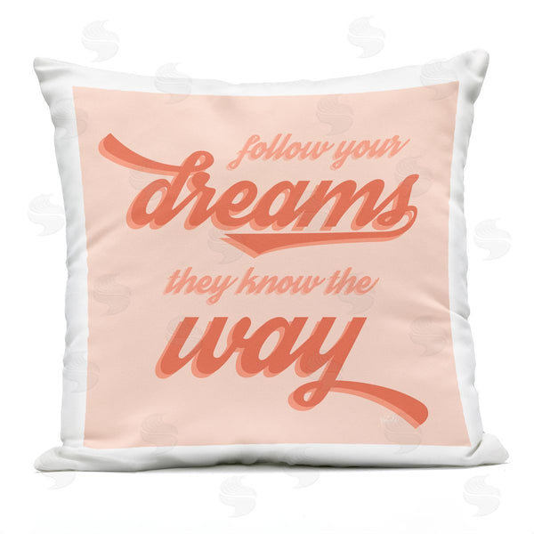 Stupell Industries Natalie Carpentieri | Follow Your Dreams Retro Phrase Printed Throw Pillow