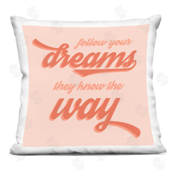 stupell industries Natalie Carpentieri | Follow Your Dreams Retro Phrase Printed Throw Pillow