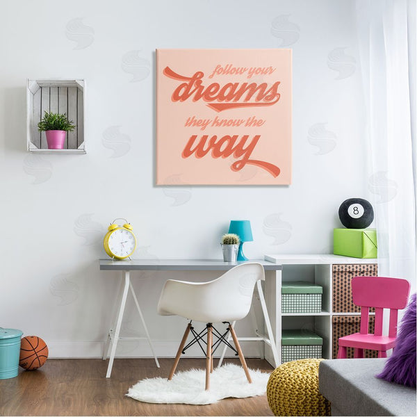 Stupell Industries Natalie Carpentieri | Follow Your Dreams They Know The Way Phrase Wall Art
