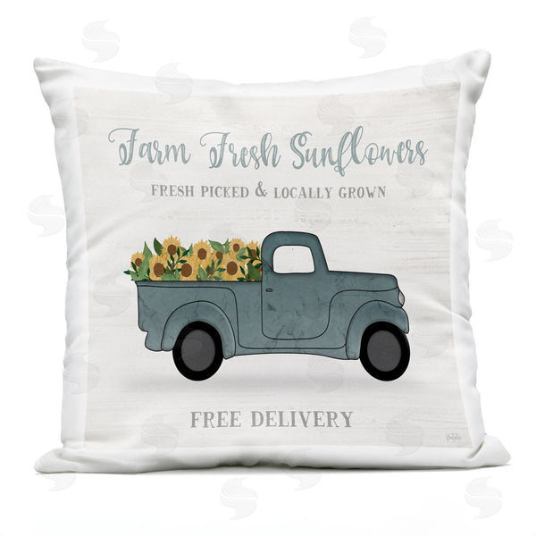 Stupell Industries Natalie Carpentieri | Fresh Sunflowers Pickup Truck Printed Throw Pillow
