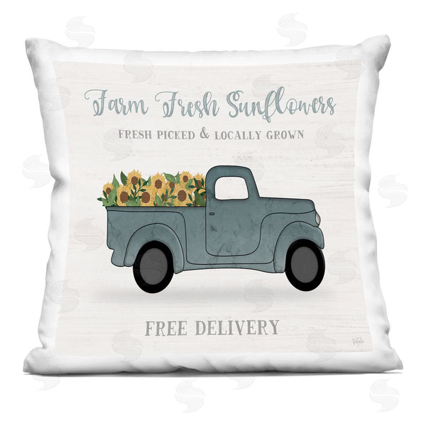 stupell industries Natalie Carpentieri | Fresh Sunflowers Pickup Truck Printed Throw Pillow