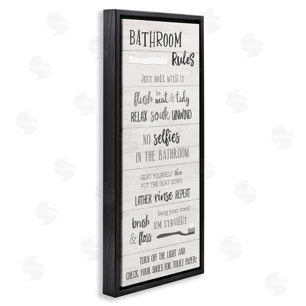 Stupell Industries Natalie Carpentieri | Fun Bathroom Rules Sign Wall Art