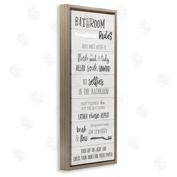 Stupell Industries Natalie Carpentieri | Fun Bathroom Rules Sign Wall Art