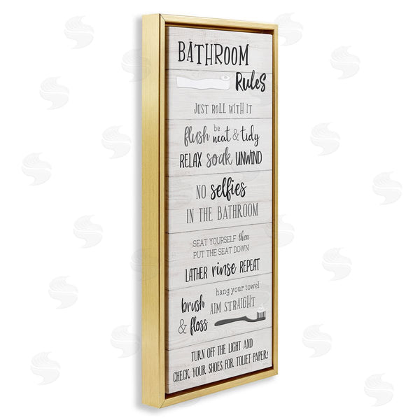 Stupell Industries Natalie Carpentieri | Fun Bathroom Rules Sign Wall Art