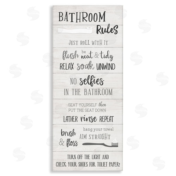 stupell industries Natalie Carpentieri | Fun Bathroom Rules Sign Wall Art