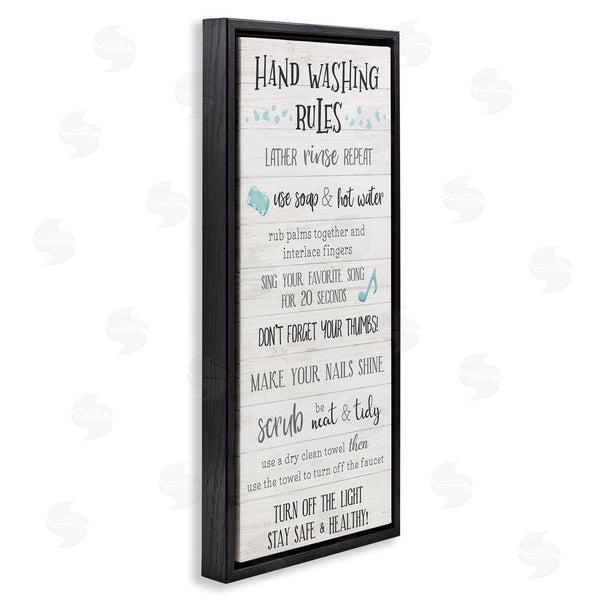 Stupell Industries Natalie Carpentieri | Hand Washing Rules Bathroom Guide Positive Hygiene Wall Art