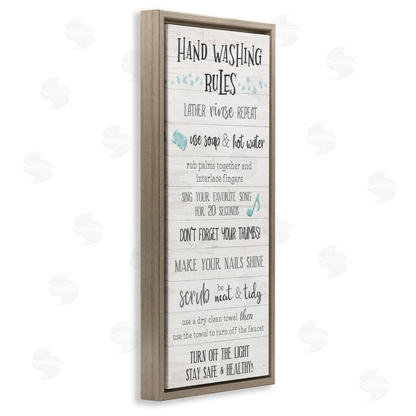 Stupell Industries Natalie Carpentieri | Hand Washing Rules Bathroom Guide Positive Hygiene Wall Art