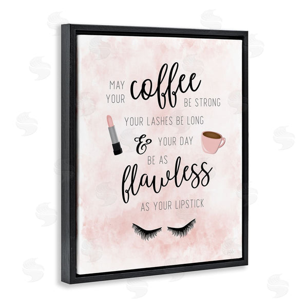 Stupell Industries Natalie Carpentieri | Inspirational Flawless Phrase Glam Lashes Coffee Calligraphy Wall Art