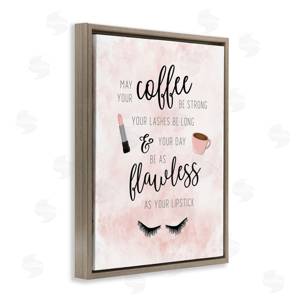 Stupell Industries Natalie Carpentieri | Inspirational Flawless Phrase Glam Lashes Coffee Calligraphy Wall Art