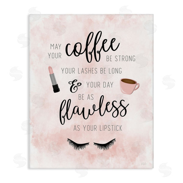 stupell industries Natalie Carpentieri | Inspirational Flawless Phrase Glam Lashes Coffee Calligraphy Wall Art