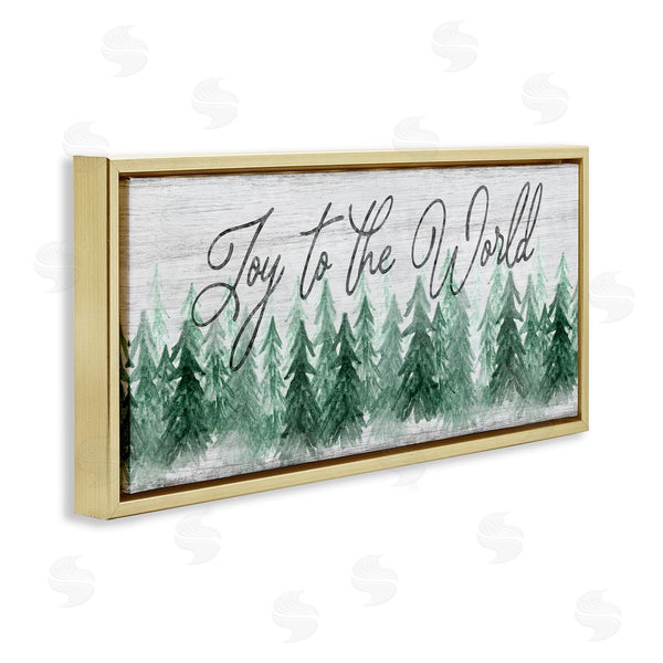 Stupell Industries Natalie Carpentieri | Joy To The World Pine Trees Wall Art