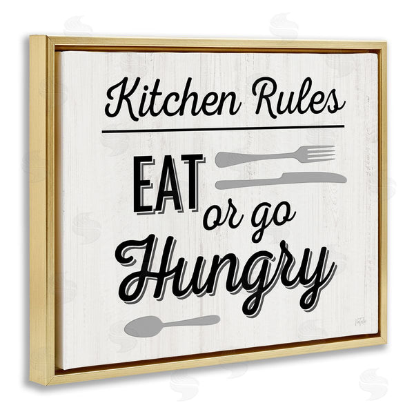 Stupell Industries Natalie Carpentieri | Kitchen Rules Or Go Hungry Wall Art