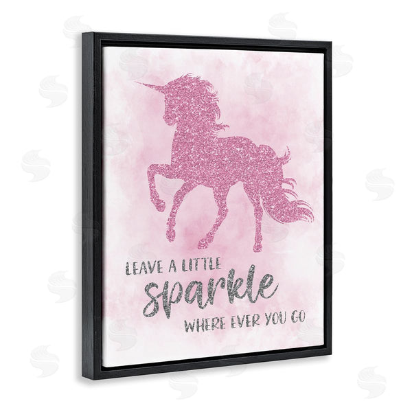 Stupell Industries Natalie Carpentieri | Leave A Little Sparkle Phrase Pink Shimmer Unicorn Wall Art
