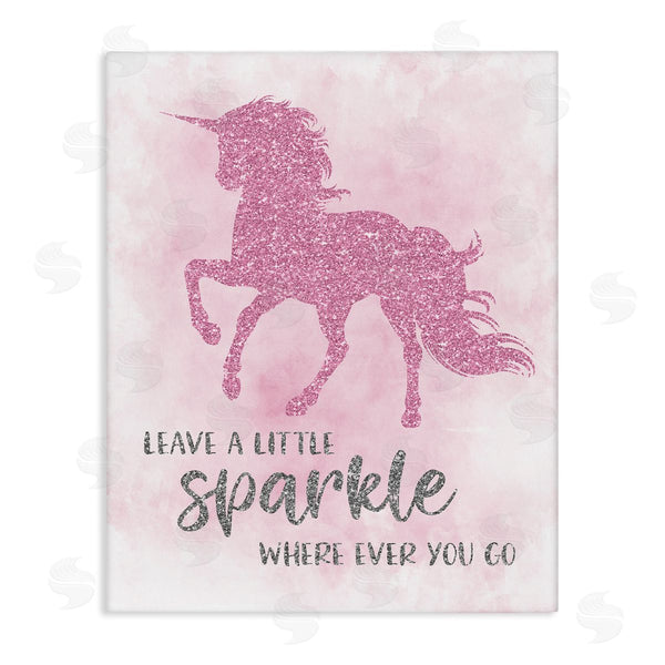 stupell industries Natalie Carpentieri | Leave A Little Sparkle Phrase Pink Shimmer Unicorn Wall Art