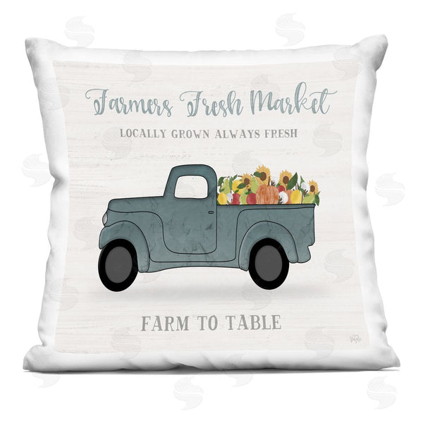 stupell industries Natalie Carpentieri | Locally Grown Autumn Flowers Pumpkins Printed Throw Pillow
