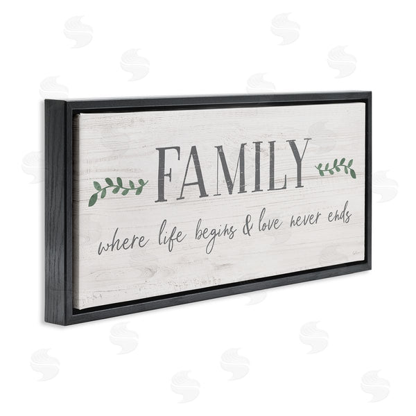 Stupell Industries Natalie Carpentieri | Love Never Ends Family Phrase Wall Art