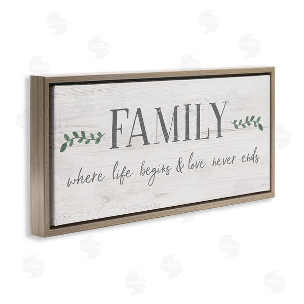 Stupell Industries Natalie Carpentieri | Love Never Ends Family Phrase Wall Art
