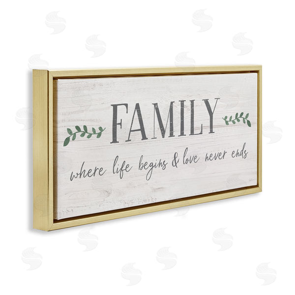 Stupell Industries Natalie Carpentieri | Love Never Ends Family Phrase Wall Art