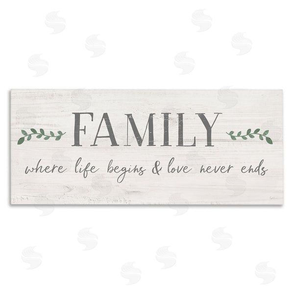 stupell industries Natalie Carpentieri | Love Never Ends Family Phrase Wall Art