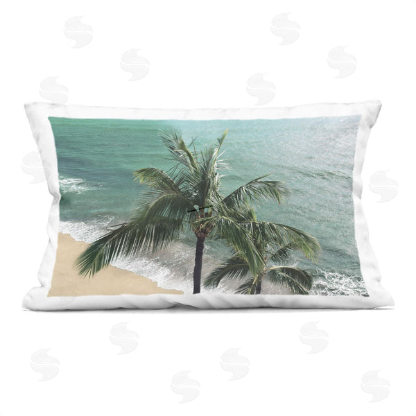 stupell industries Natalie Carpentieri | Maui Palm Beach Landscape Printed Throw Pillow