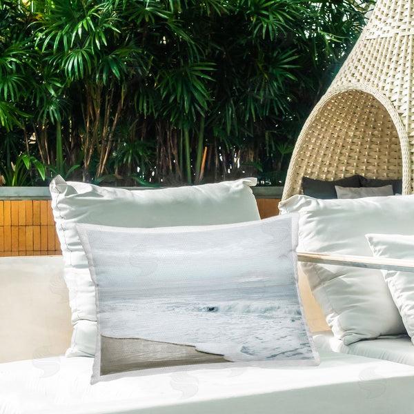 Stupell Industries Natalie Carpentieri | Morning Bliss Beach Scene Printed Throw Pillow