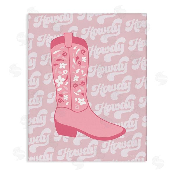 stupell industries Natalie Carpentieri | Pastel Cowgirl Boot Howdy Wall Art