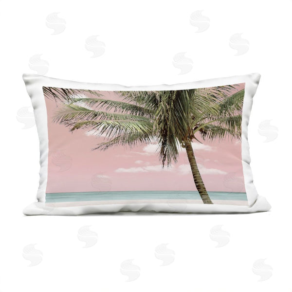 Stupell Industries Natalie Carpentieri | Pink Dusted Tropical Beach Printed Throw Pillow