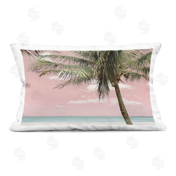 stupell industries Natalie Carpentieri | Pink Dusted Tropical Beach Printed Throw Pillow
