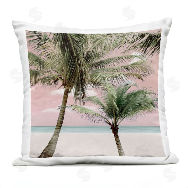 Stupell Industries Natalie Carpentieri | Quiet Escape Pink Palms Printed Throw Pillow