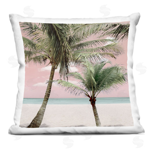 stupell industries Natalie Carpentieri | Quiet Escape Pink Palms Printed Throw Pillow
