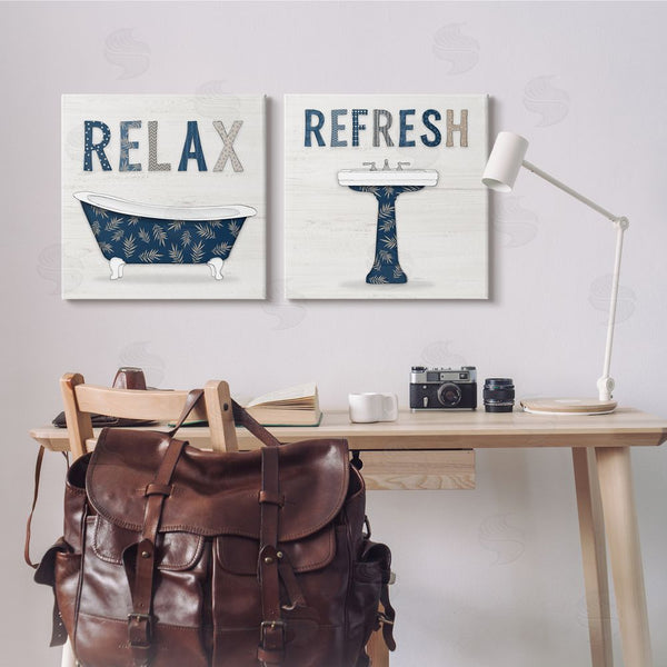 Stupell Industries Natalie Carpentieri | Relax Refresh Bathroom Phrases Wall Art
