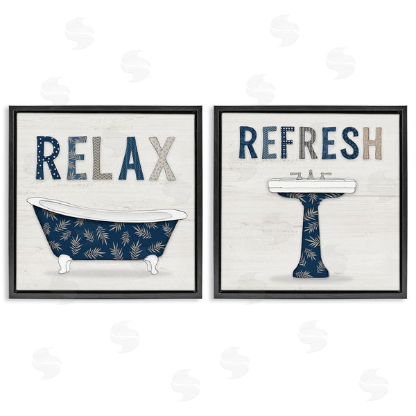 Stupell Industries Natalie Carpentieri | Relax Refresh Bathroom Phrases Wall Art