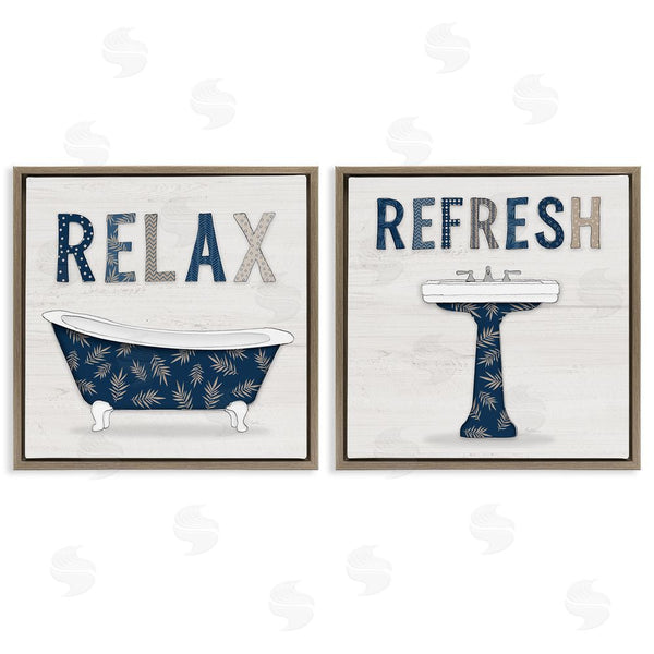 Stupell Industries Natalie Carpentieri | Relax Refresh Bathroom Phrases Wall Art