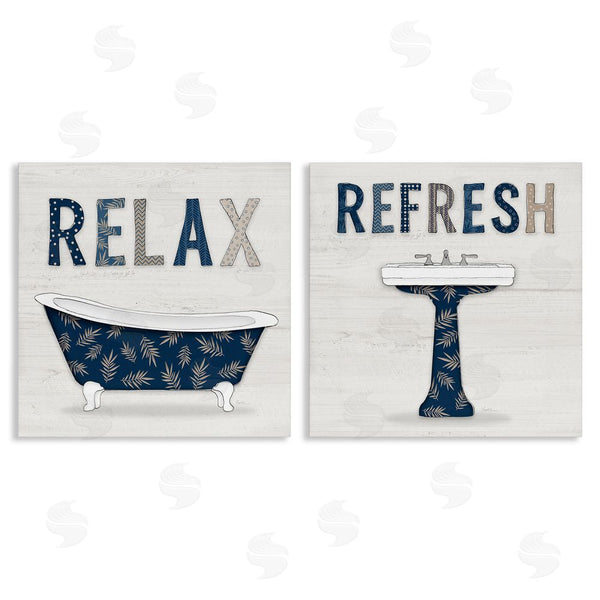 stupell industries Natalie Carpentieri | Relax Refresh Bathroom Phrases Wall Art