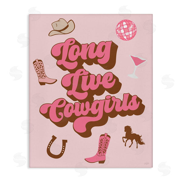 stupell industries Natalie Carpentieri | Retro Long Live Cowgirls Wall Art