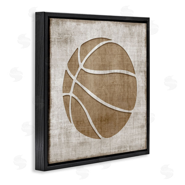 Stupell Industries Natalie Carpentieri | Rustic Basketball Silhouette Shape Sports Team Ball Wall Art