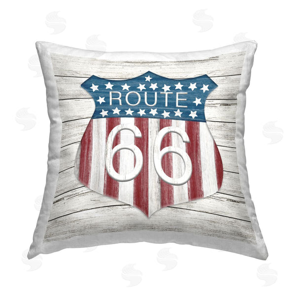 Stupell Industries Natalie Carpentieri | Rustic Route 66 Printed Throw Pillow