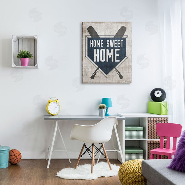 Stupell Industries Natalie Carpentieri | Rustic Sweet Home Baseball Bats & Base Plate Wall Art