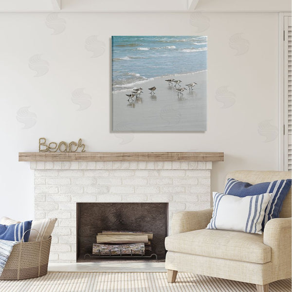 Stupell Industries Natalie Carpentieri | Sandpipers Flock Sandy Beach Shore Wall Art