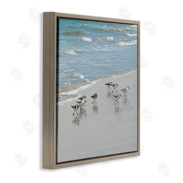 Stupell Industries Natalie Carpentieri | Sandpipers Flock Sandy Beach Shore Wall Art