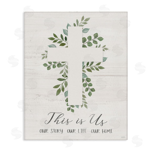 stupell industries Natalie Carpentieri | This Is Us Botanical Cross Symbol Wall Art