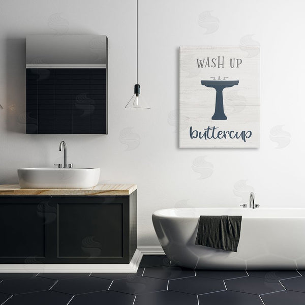 Stupell Industries Natalie Carpentieri | Wash Up Buttercup Phrase Good Hygiene Bathroom Wall Art