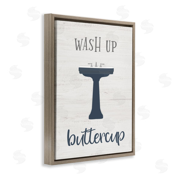 Stupell Industries Natalie Carpentieri | Wash Up Buttercup Phrase Good Hygiene Bathroom Wall Art