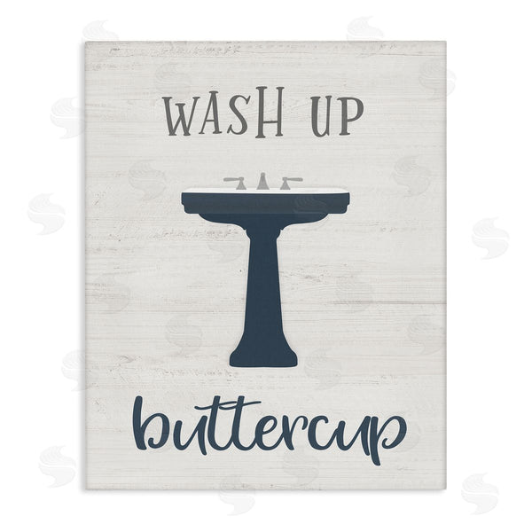 stupell industries Natalie Carpentieri | Wash Up Buttercup Phrase Good Hygiene Bathroom Wall Art