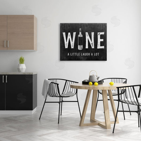 Stupell Industries Natalie Carpentieri | Wine A Little Laugh A Lot Bottle Typography Wall Art