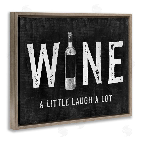Stupell Industries Natalie Carpentieri | Wine A Little Laugh A Lot Bottle Typography Wall Art