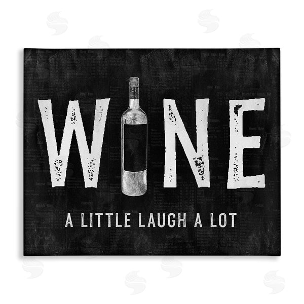 stupell industries Natalie Carpentieri | Wine A Little Laugh A Lot Bottle Typography Wall Art